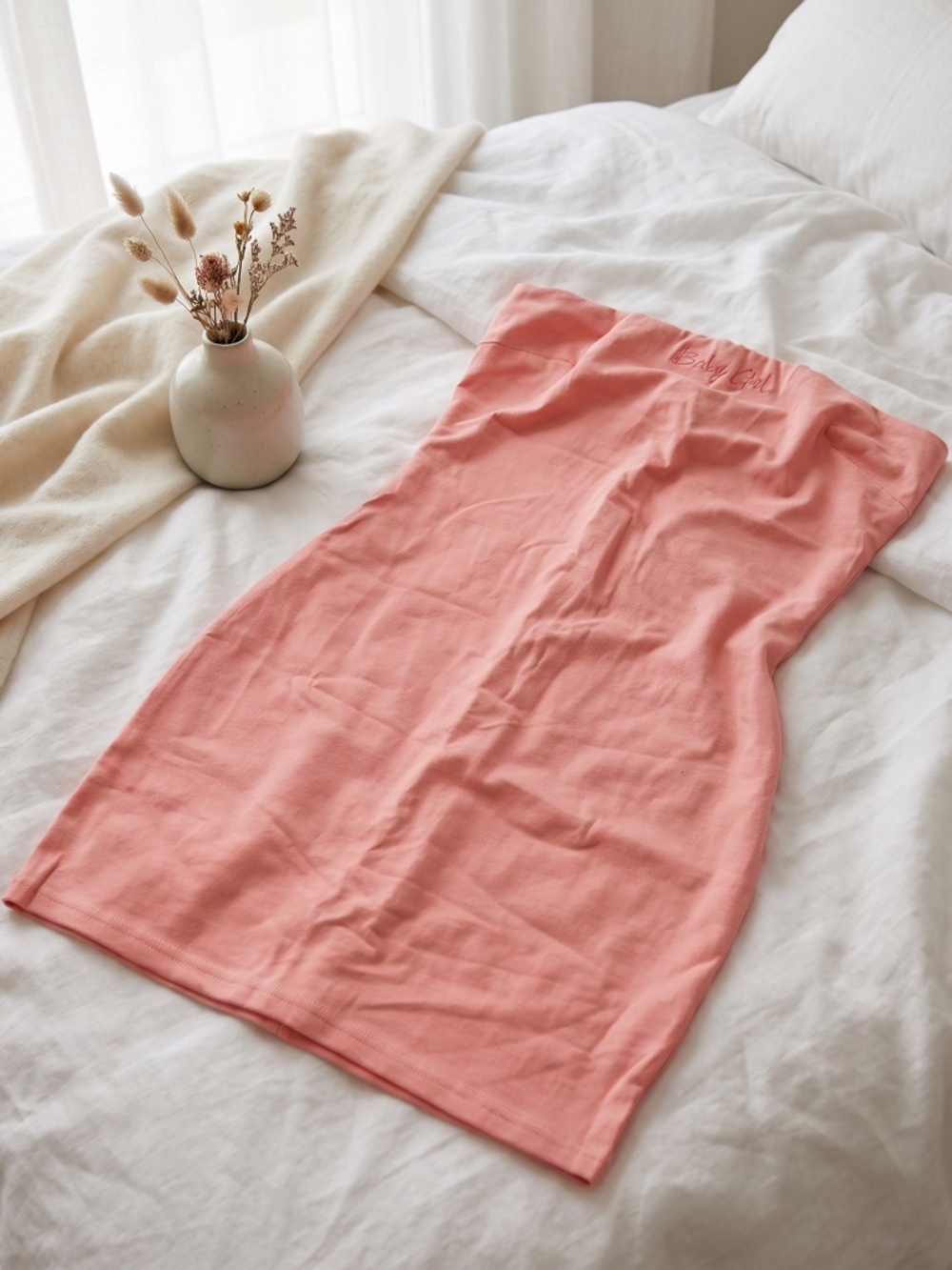 Baby Girl Strapless Mini Dress | Coral